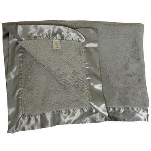 Ever & Ever Chenille Baby Blanket Satin Trim Infant Unisex Soft Gray bv